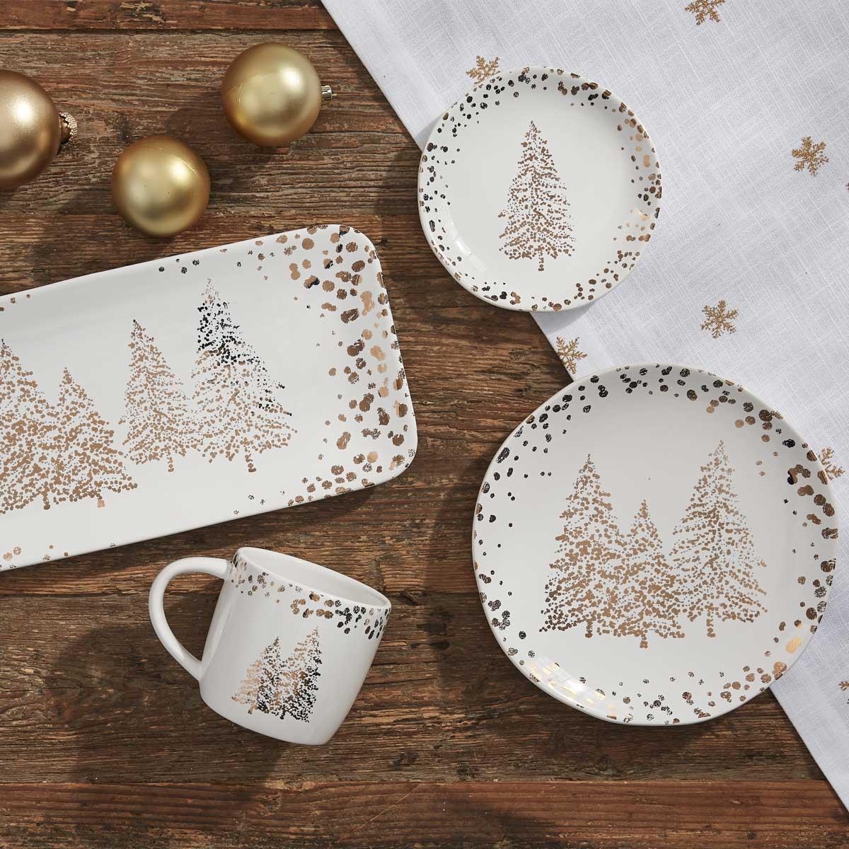 Gold best sale christmas plates